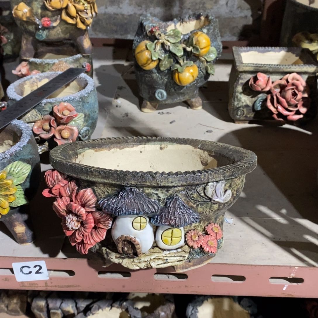 红陶青藤花器多肉花盆