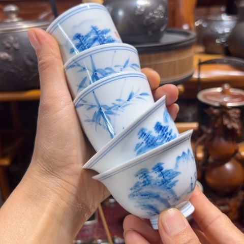 蜜安罐瓷香炉锡茶则