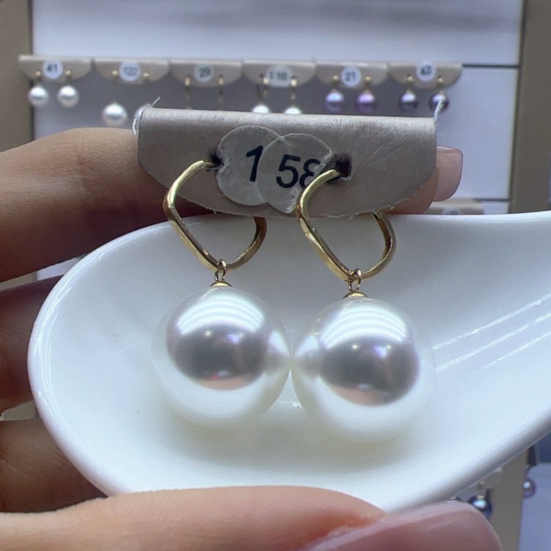 淡水珍珠耳饰18K金镶嵌