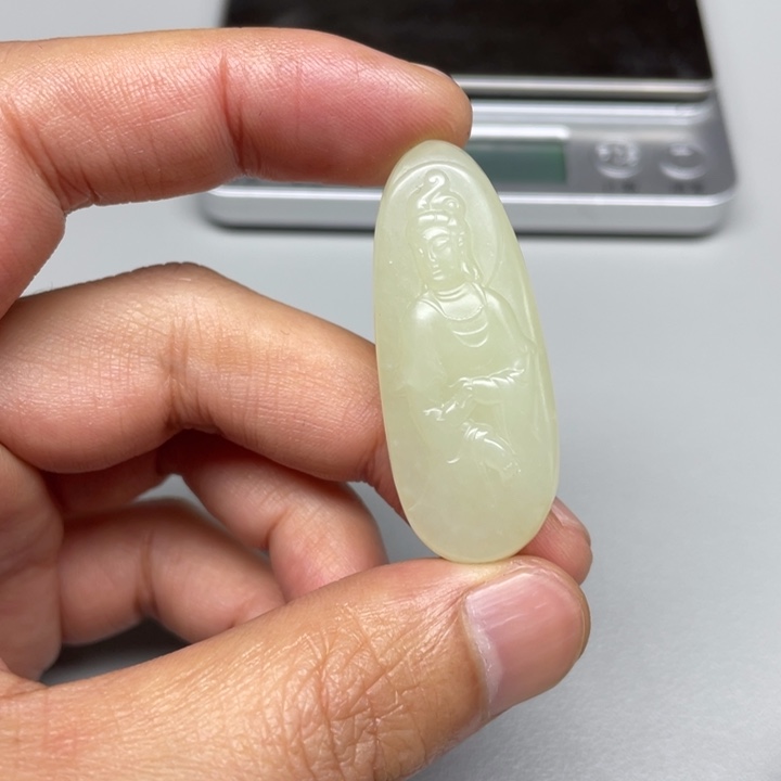 和田玉吊坠(不含链)未镶嵌博**居