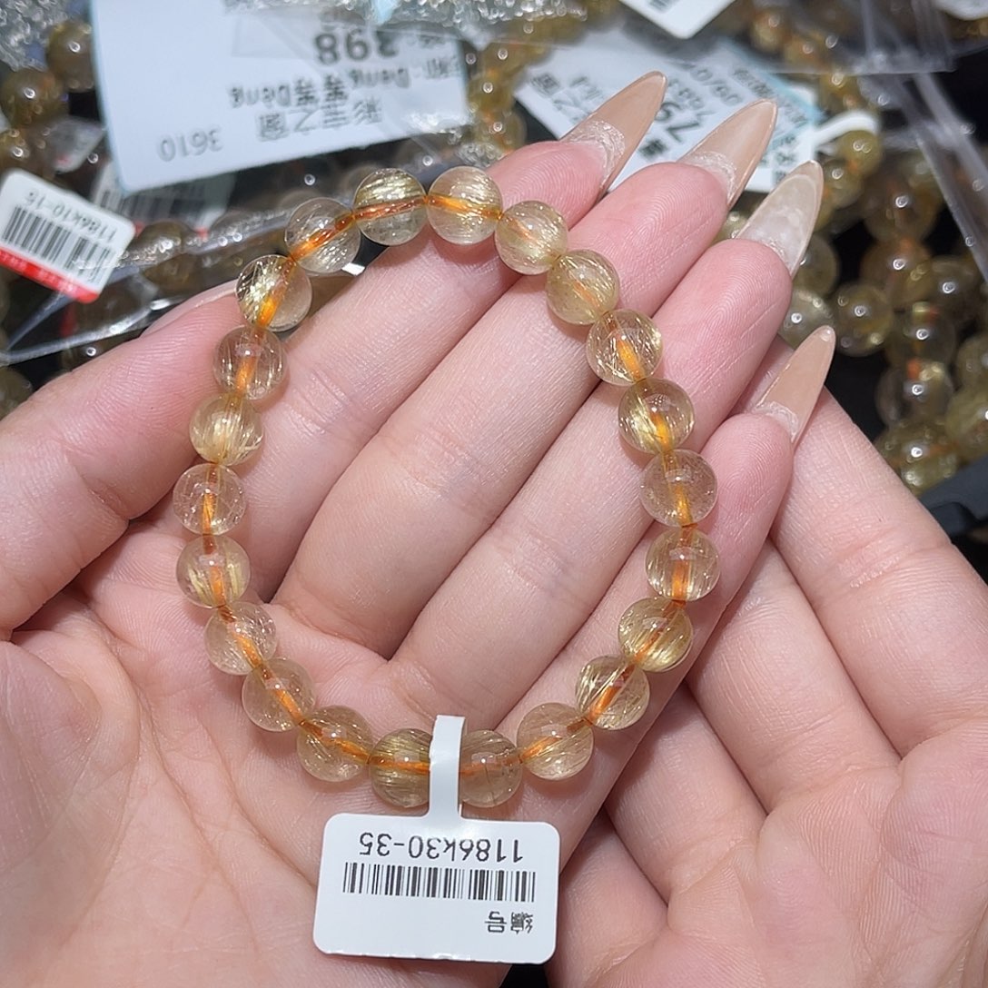 未镶嵌手串发晶C*陈卡8➕金发晶