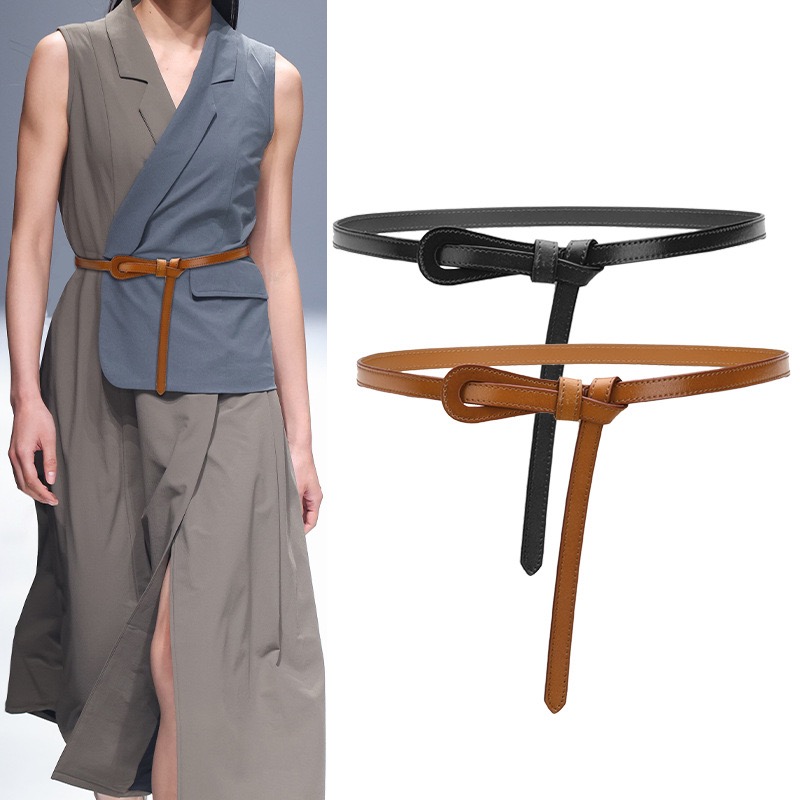 新款女士真皮细腰带装饰带腰封连衣裙百搭牛仔大衣复古皮女式皮带