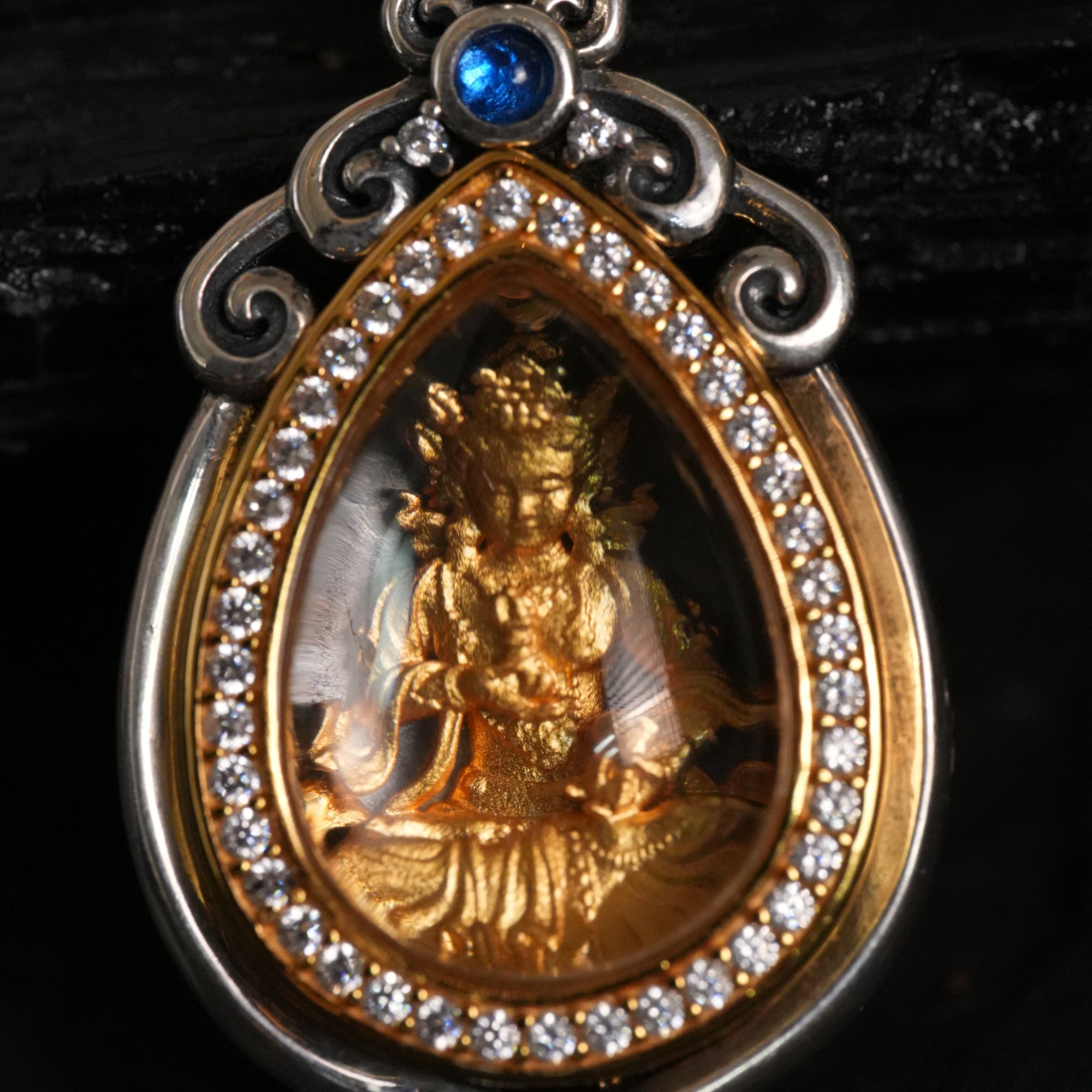 吊坠925银 【金刚萨埵】手工雕刻 清净 无污染 没烦恼 美满 陆叁人