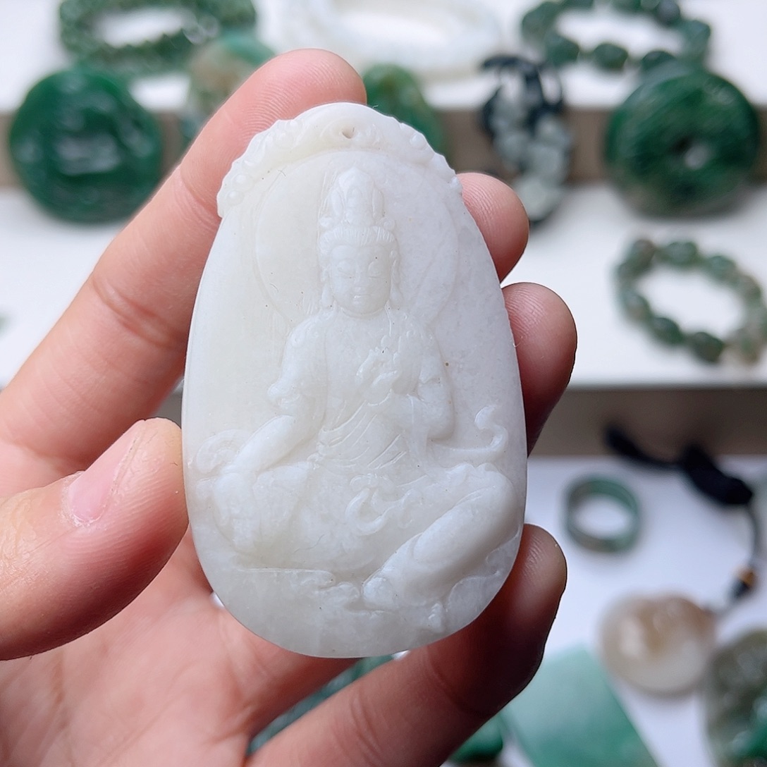 独山玉磨砂挂件未镶嵌