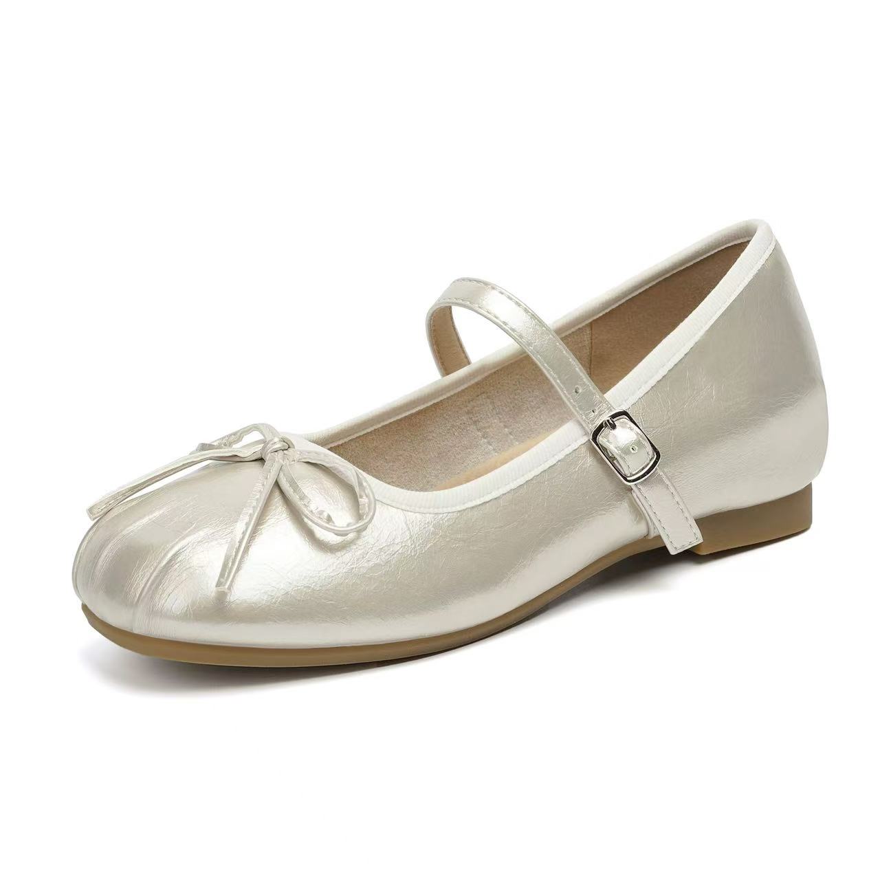 【奶油白月光】法式夏季软底方头温柔浅口单鞋晚晚风蝴蝶结  ZB-302