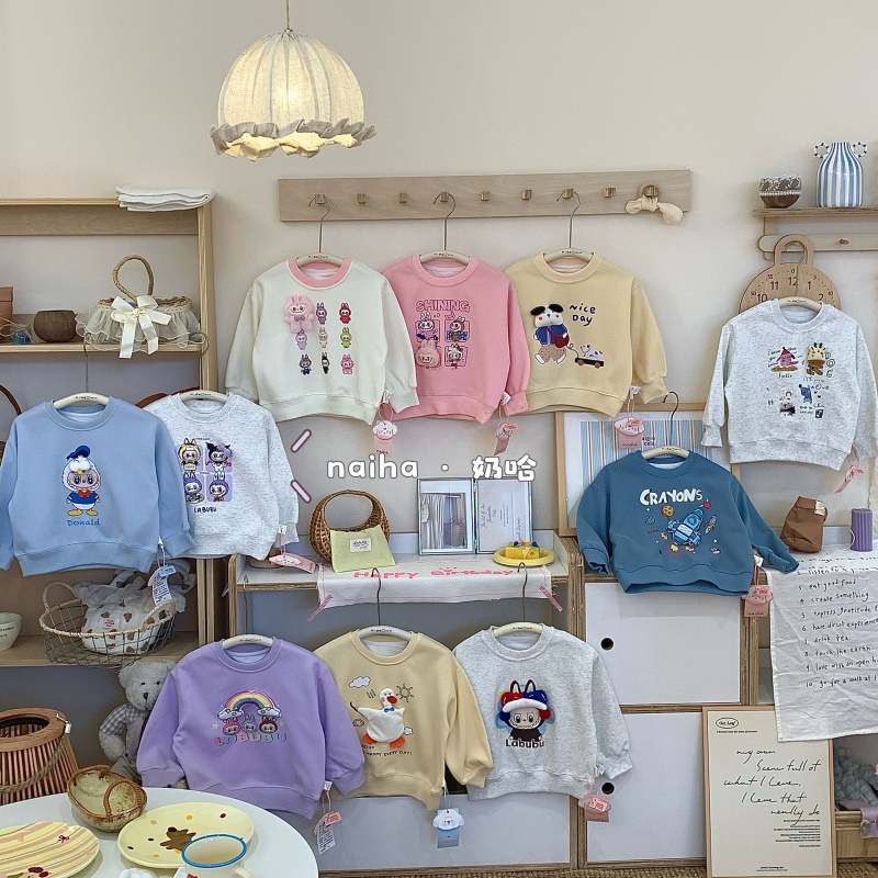 奶哈秋 卡通印花多色系立体卫衣AT208-1