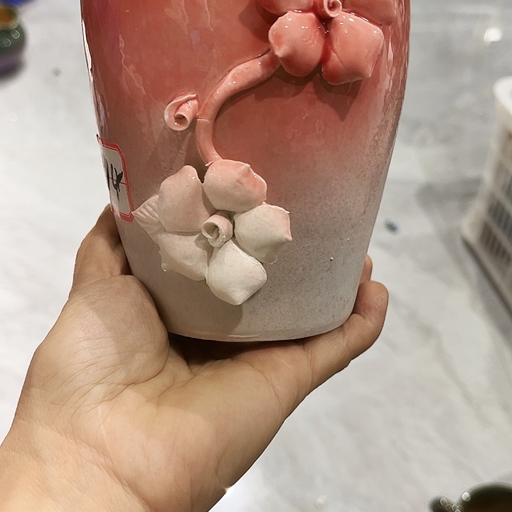 瓷片花盆多肉植物艺术品