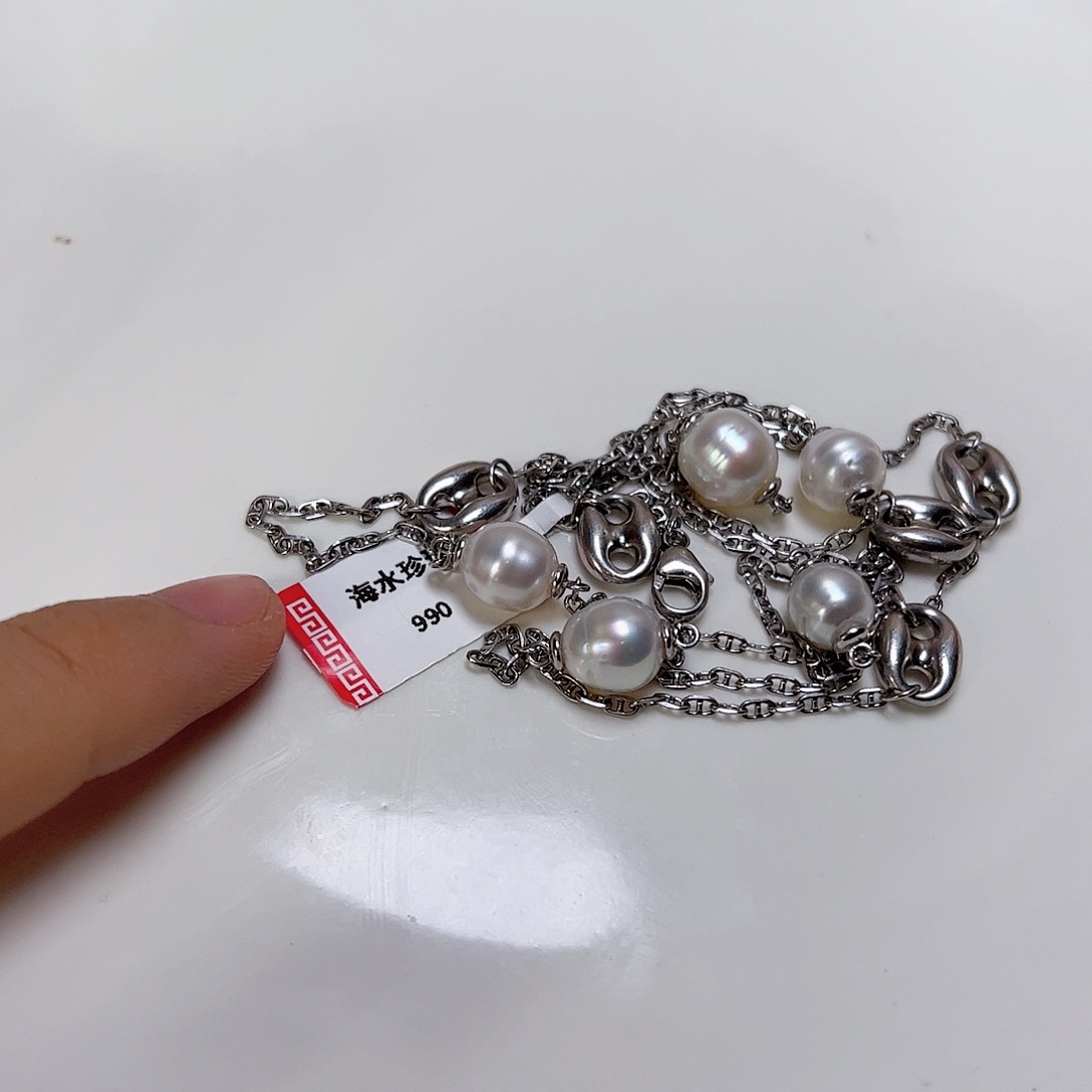 海水珍珠颈饰银S925镶嵌