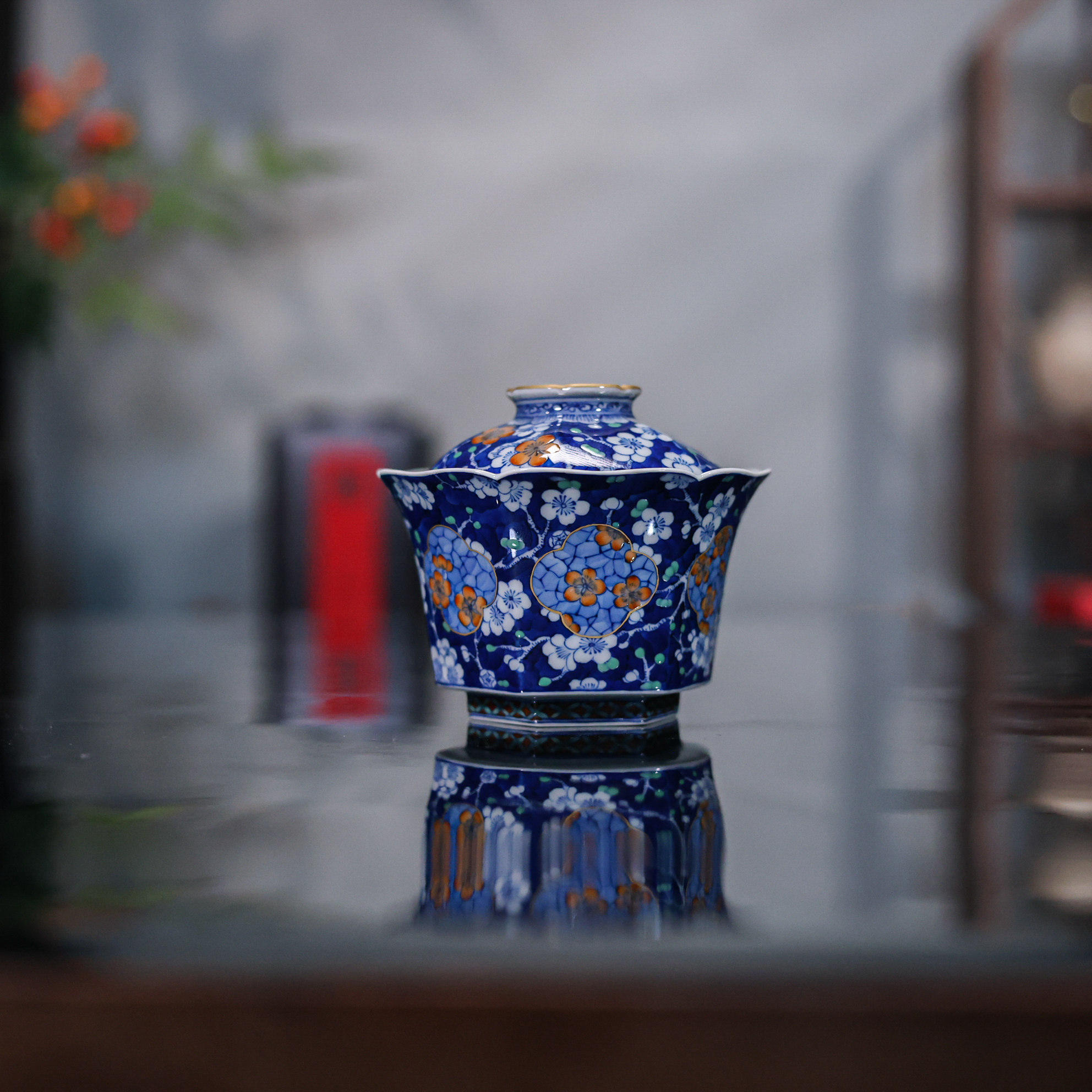 【悦生活】冰梅-卓君-六方盖碗-130ml（卓君S0276）