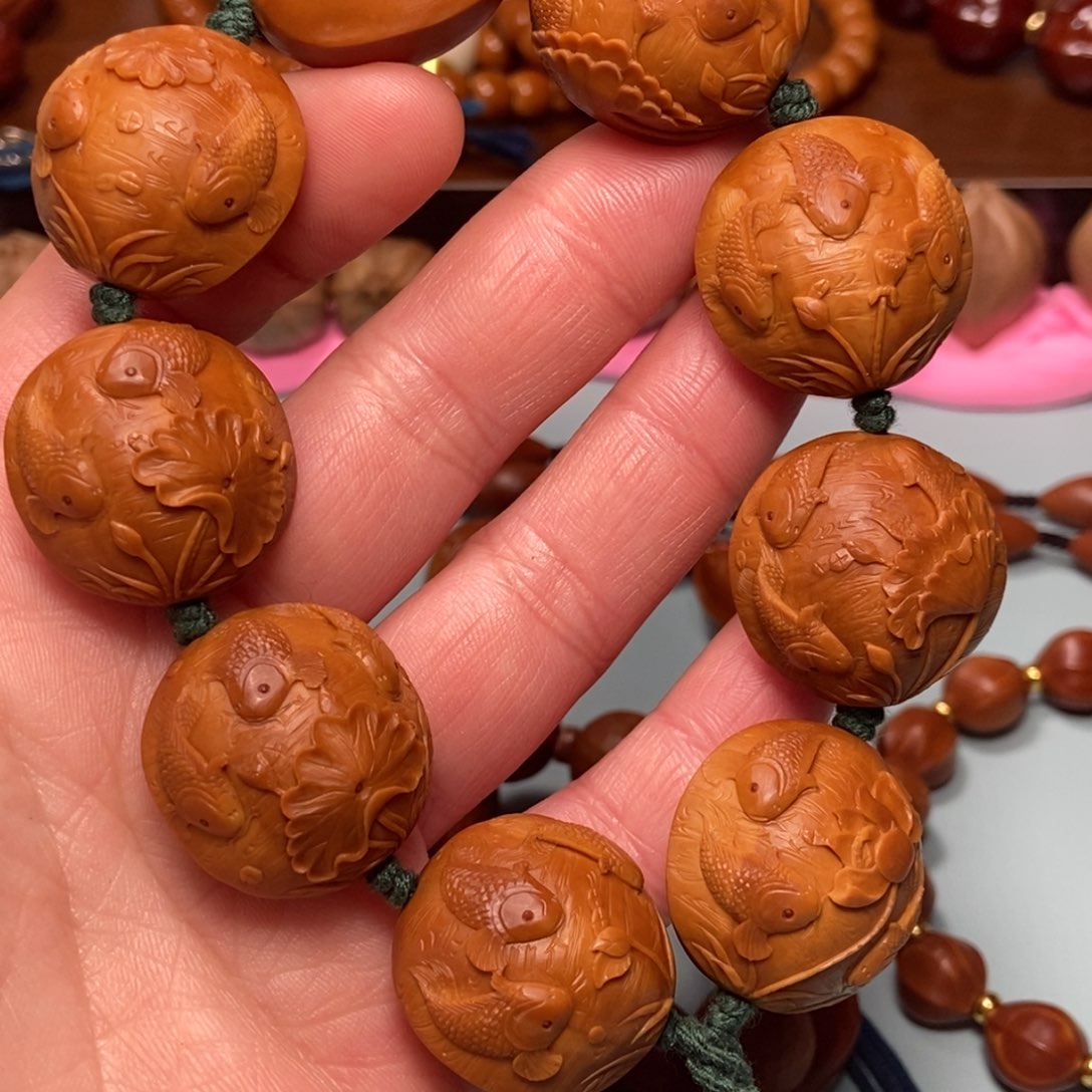 手串/手链橄榄核2.4扁四花老油核年年有余