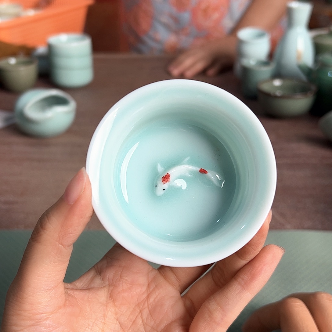 龙泉云间青瓷小米茶器