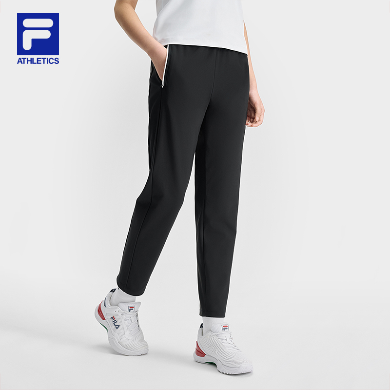 Fila/斐乐2025年春季女网球户外复古运动百搭针织长裤A11W513608F