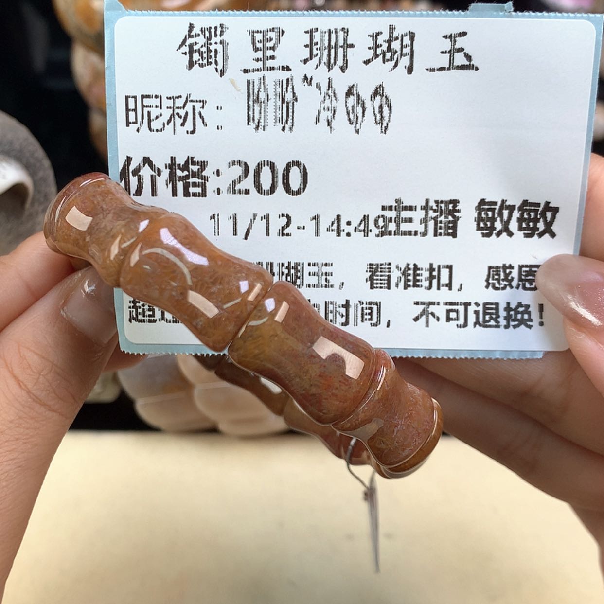 【闪购商品】颈饰未镶嵌硅化珊瑚（珊瑚玉）盼****?