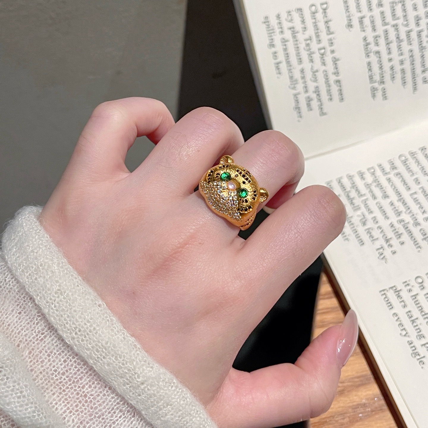  【伟新源】足金999  镶嵌工艺 镶嵌虎王活口戒13.32克（附加660）