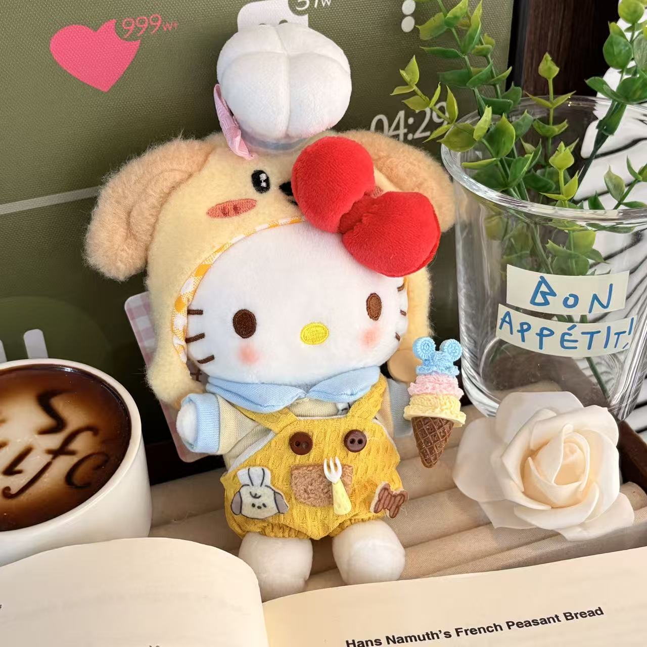  正版三丽鸥Hellokitty小狗厨师包包挂件可爱毛绒公仔玩偶挂饰