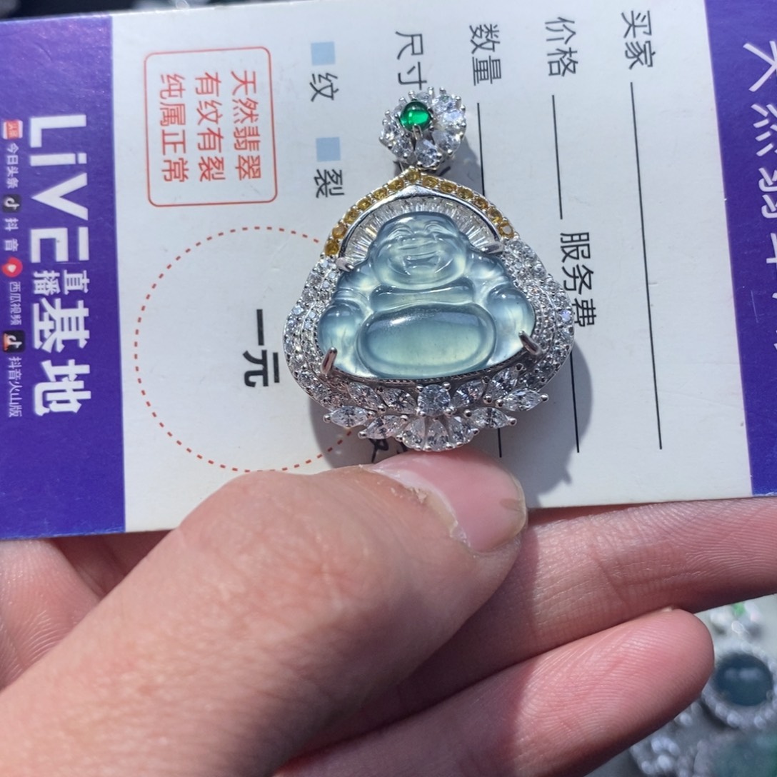 翡翠颈饰银S925镶嵌翡翠