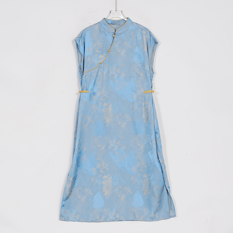 【蓉哥出品】提花盘扣旗袍连衣裙8645