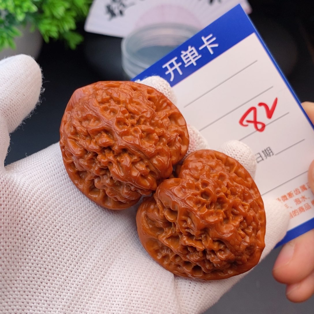 文玩核桃把件43官帽82