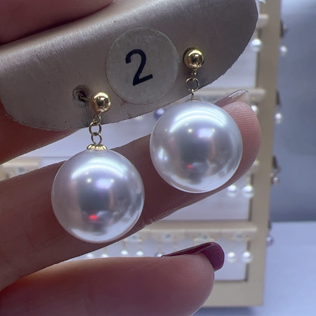 淡水珍珠耳饰18K金镶嵌