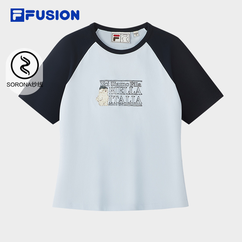 FILA FUSION｜潦草小狗联名系列女士夏季新款休闲百搭透气舒适短