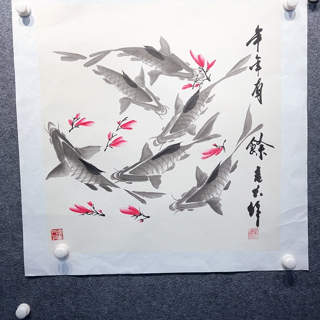 国画纯手绘画心原创