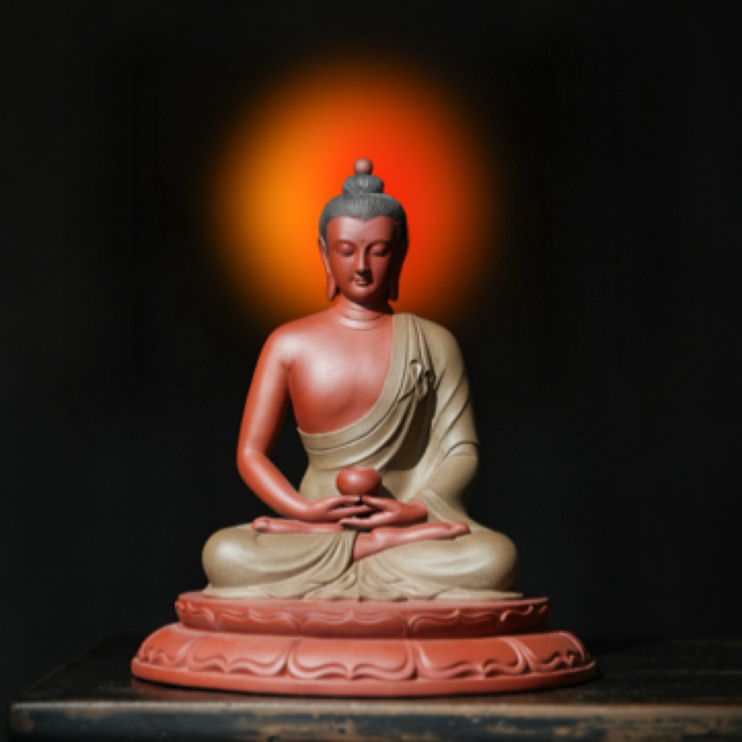 紫砂释迦牟尼佛全手工雕塑宜兴出品精品大摆件