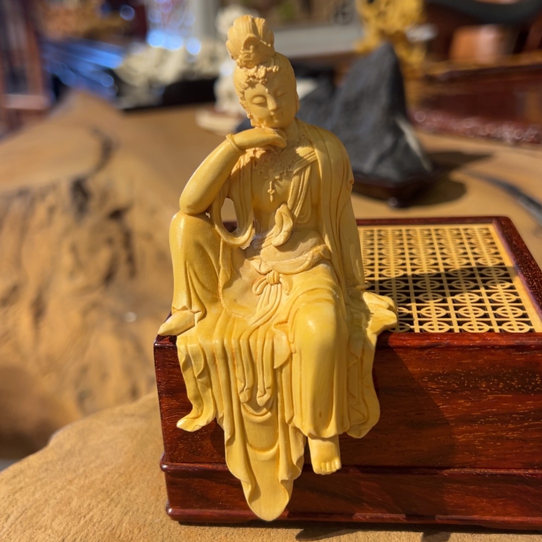 成套家具乌木类黄杨木自在观音