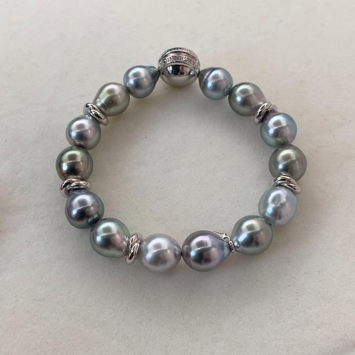 银S925镶嵌手链海水珍珠