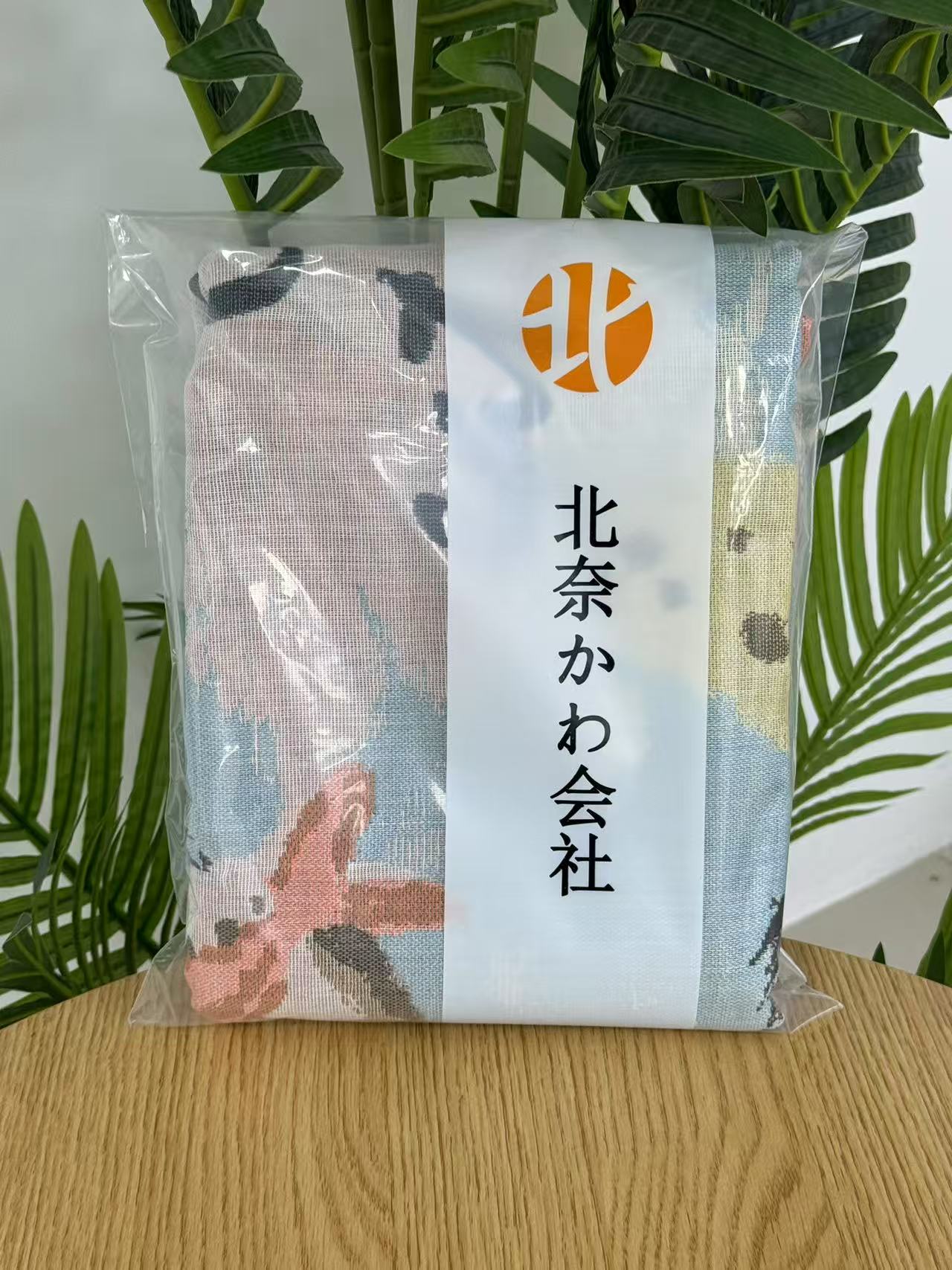 【北奈かわ会社】80*160cm多层纯棉纱布浴巾一条装猫吃鱼兰蓝