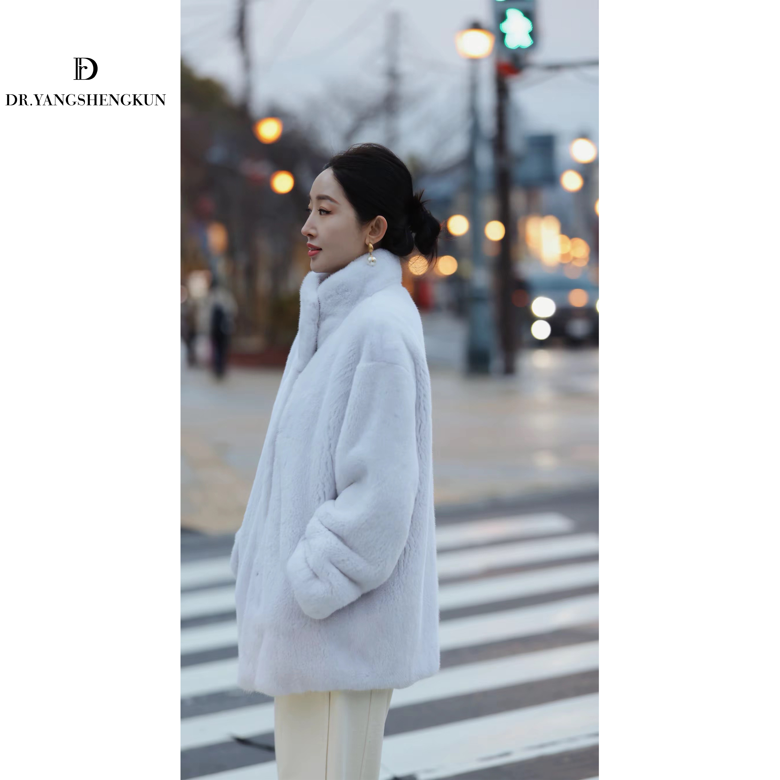 杨圣坤2025冬季新品进口水貂皮草百搭立领高级感外套女S82511104