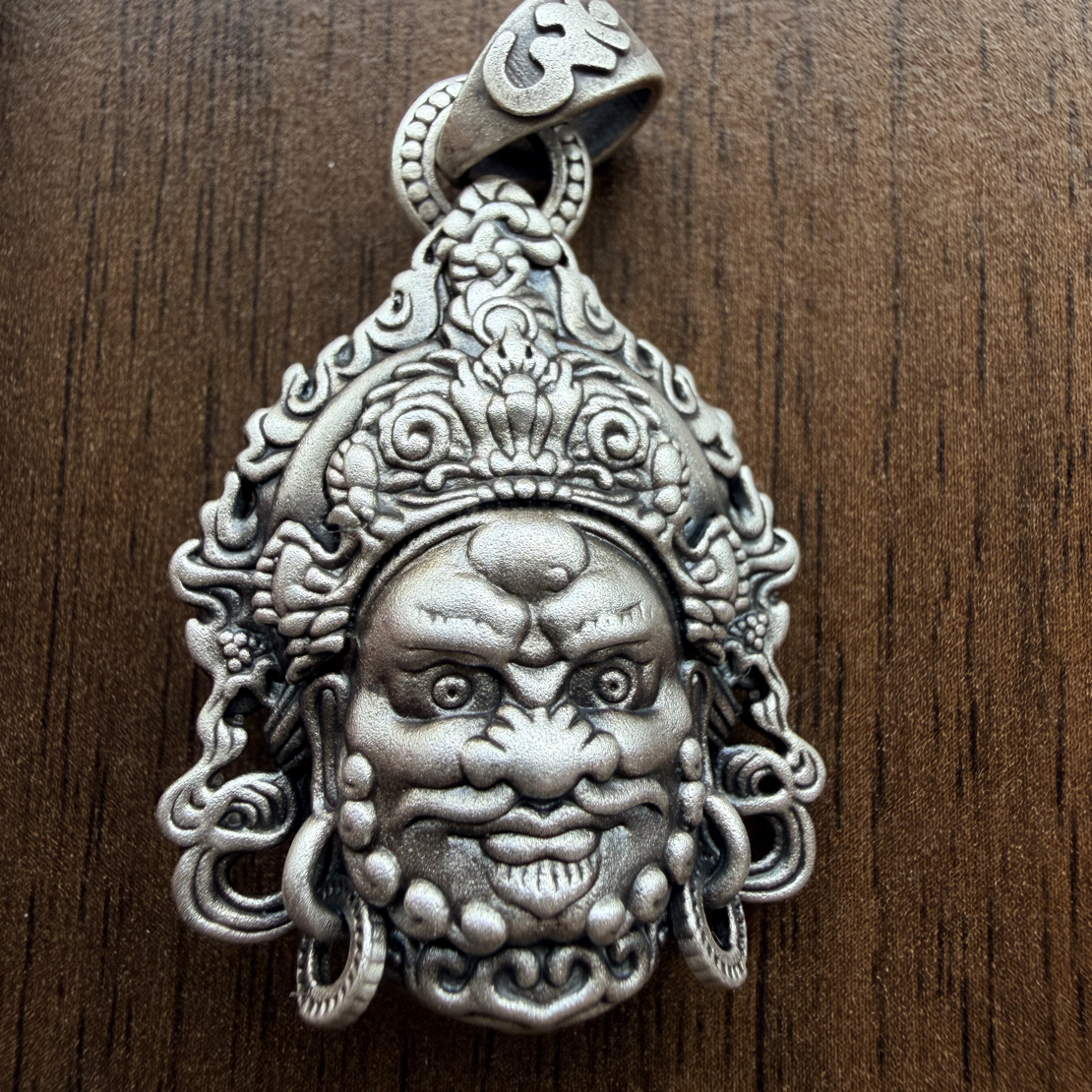 吊坠足银 足银纯银999 复古黄财神古法做旧17.5g