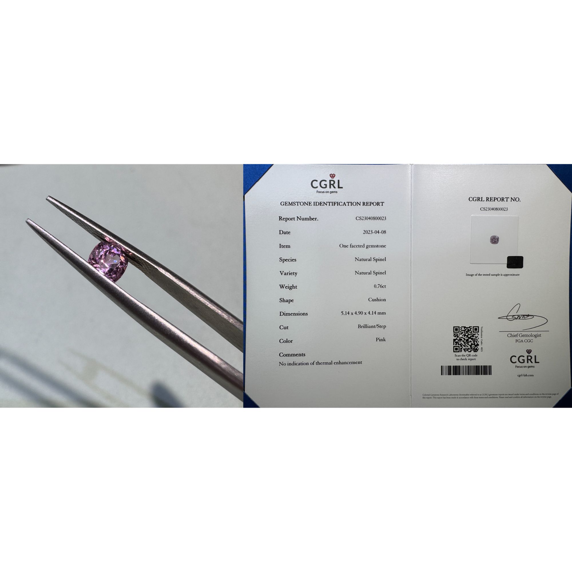 81 粉色 spinel 0.76ct