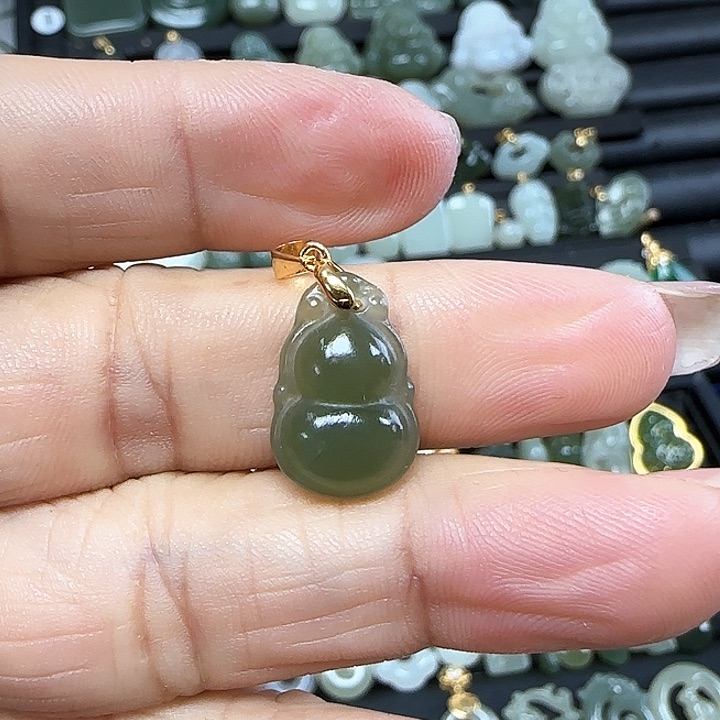 和田玉吊坠(不含链)银S925镶嵌
