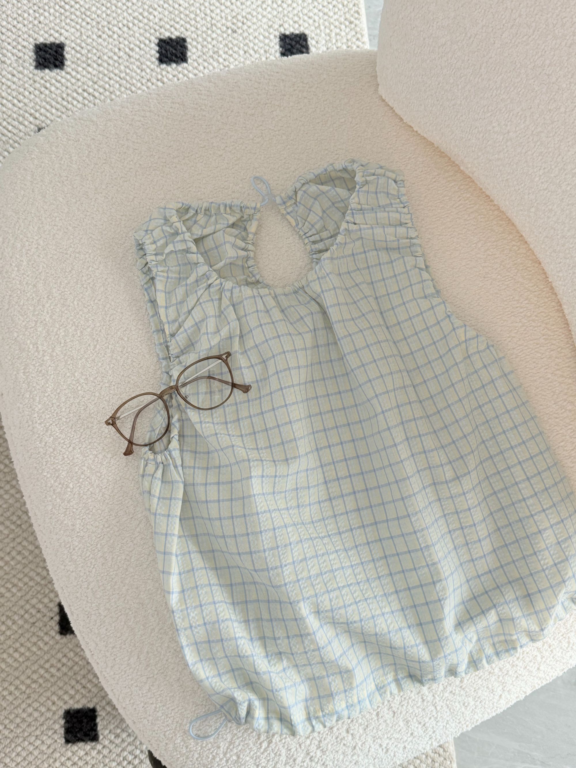 JIREH以乐(o^^o)  韩货 夏日清新 抽绳上衣