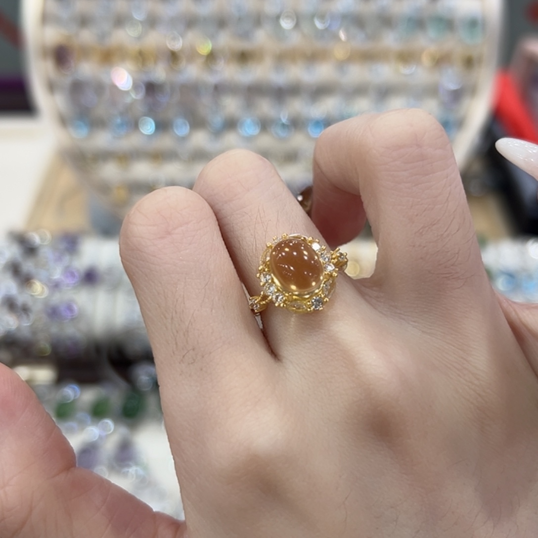 Y****黄晶戒指银S925镶嵌