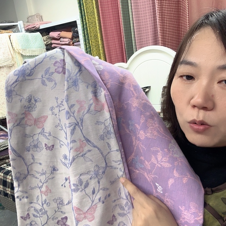 棉棉紫蝴蝶双人被罩