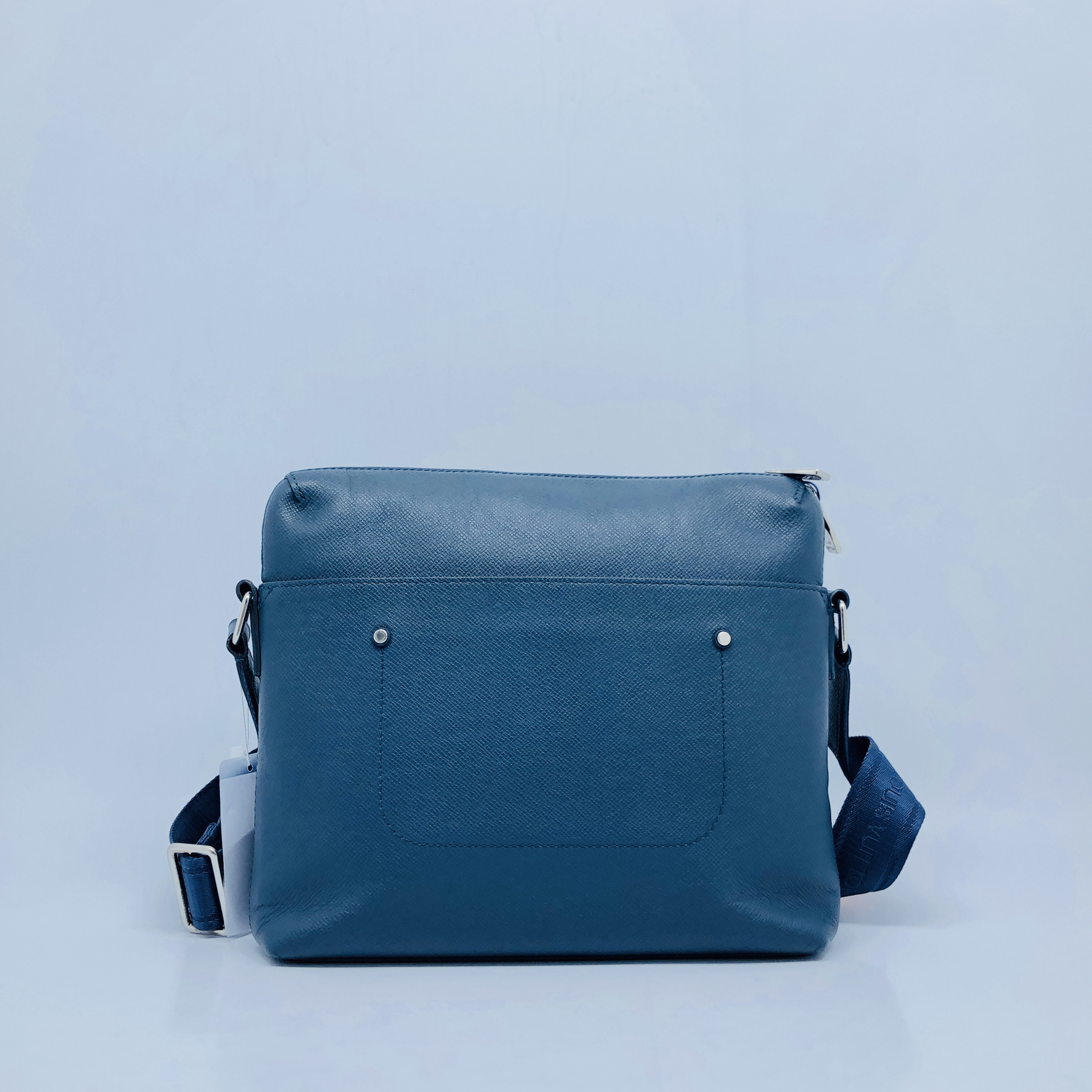 99新 LouisVuitton/路易威登 蓝皮荔枝纹单肩包/4676号 