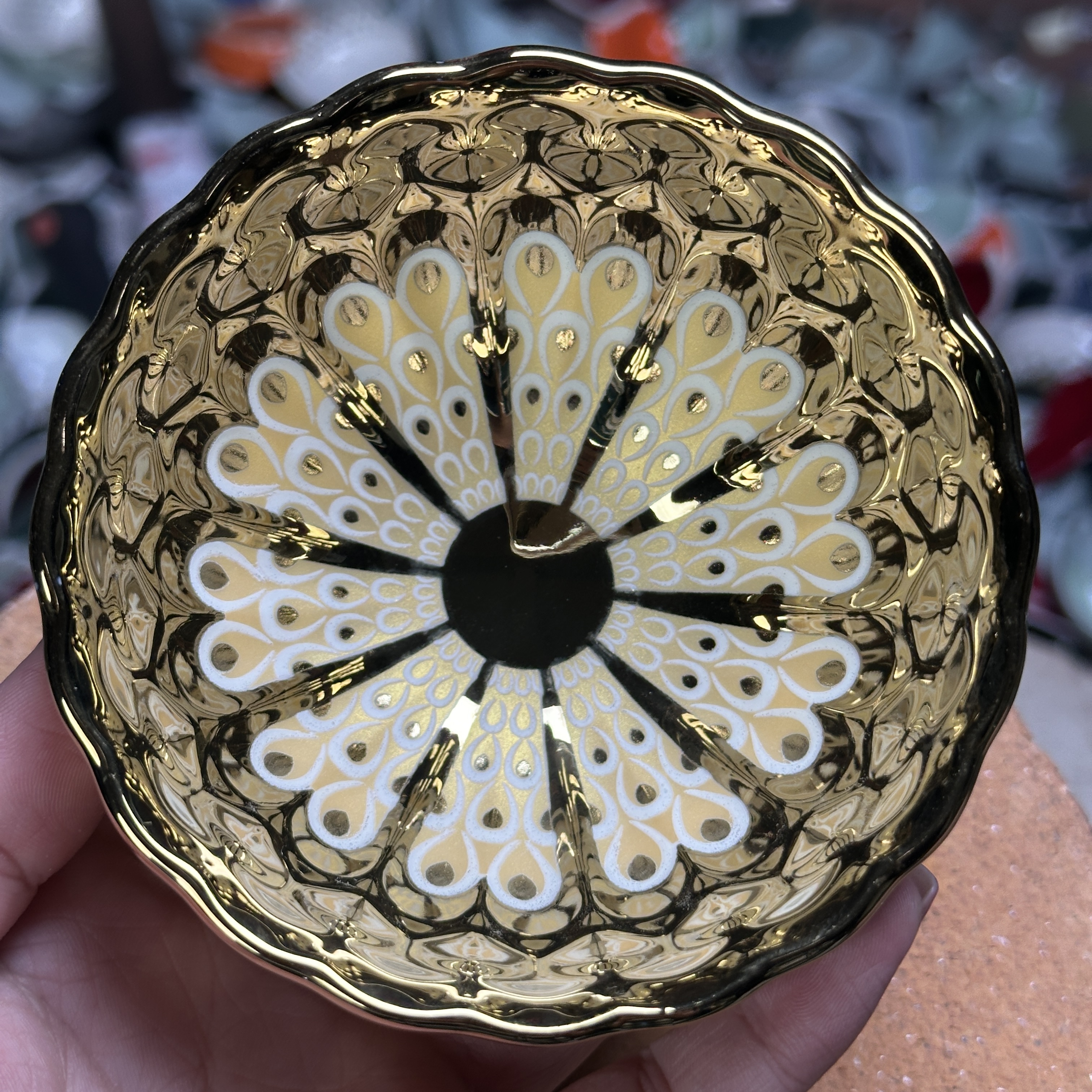 手工茶器 金玉满堂【夜光孔雀羽】裸杯