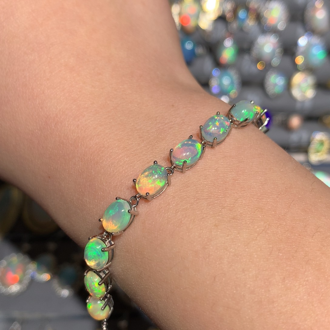 欧泊K福利手链银S925镶嵌