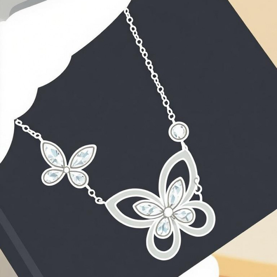 合金锆石项链 GZ 3.0精工版本  蝴蝶项链  顶版