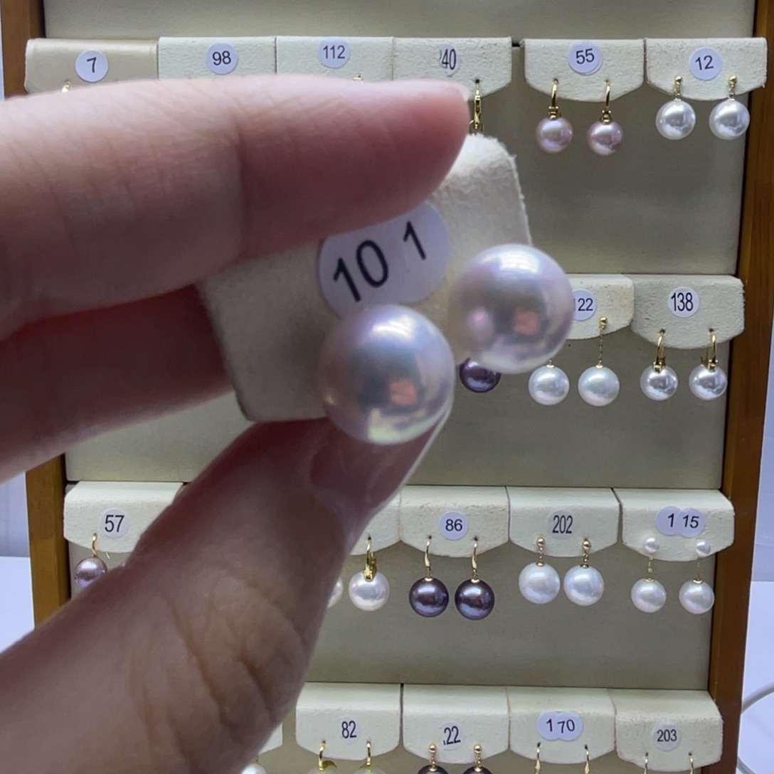 淡水珍珠耳饰18K金镶嵌