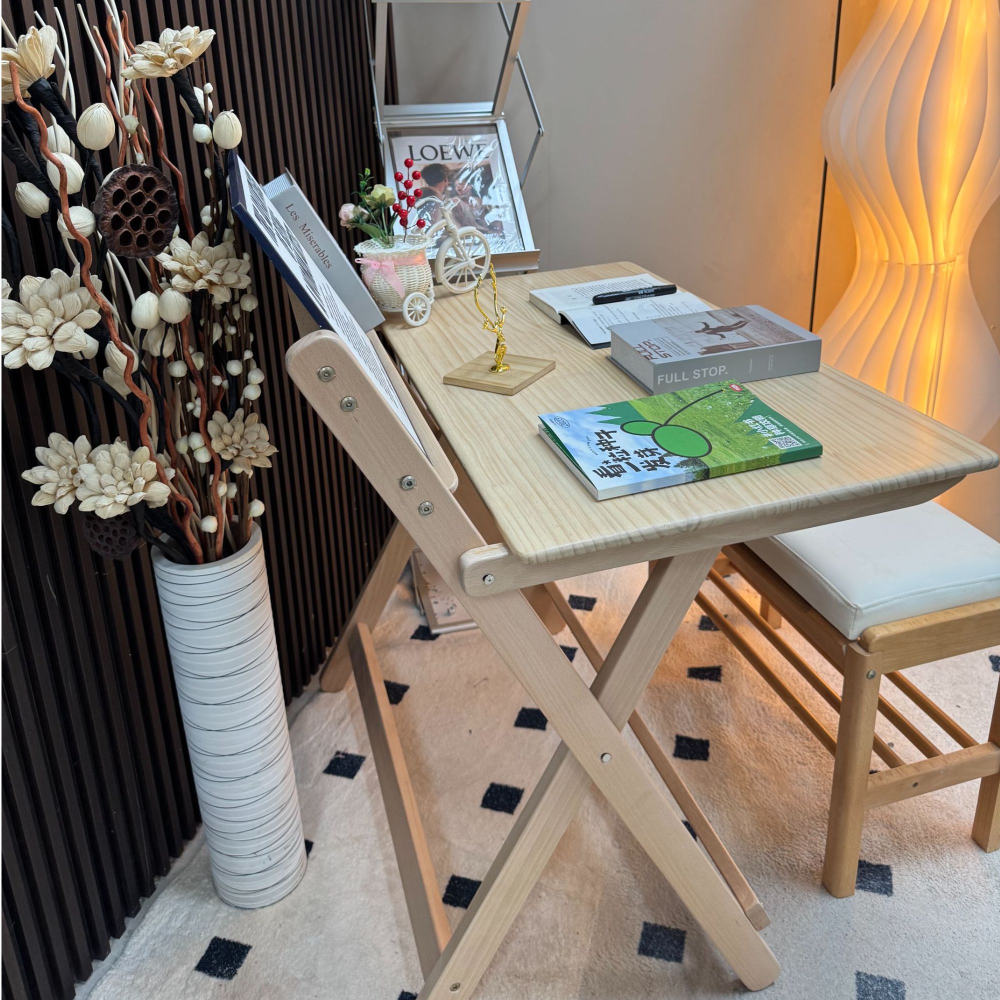 安全榉木原木环保学习桌折叠客厅卧室折叠电脑桌阳台三档调节