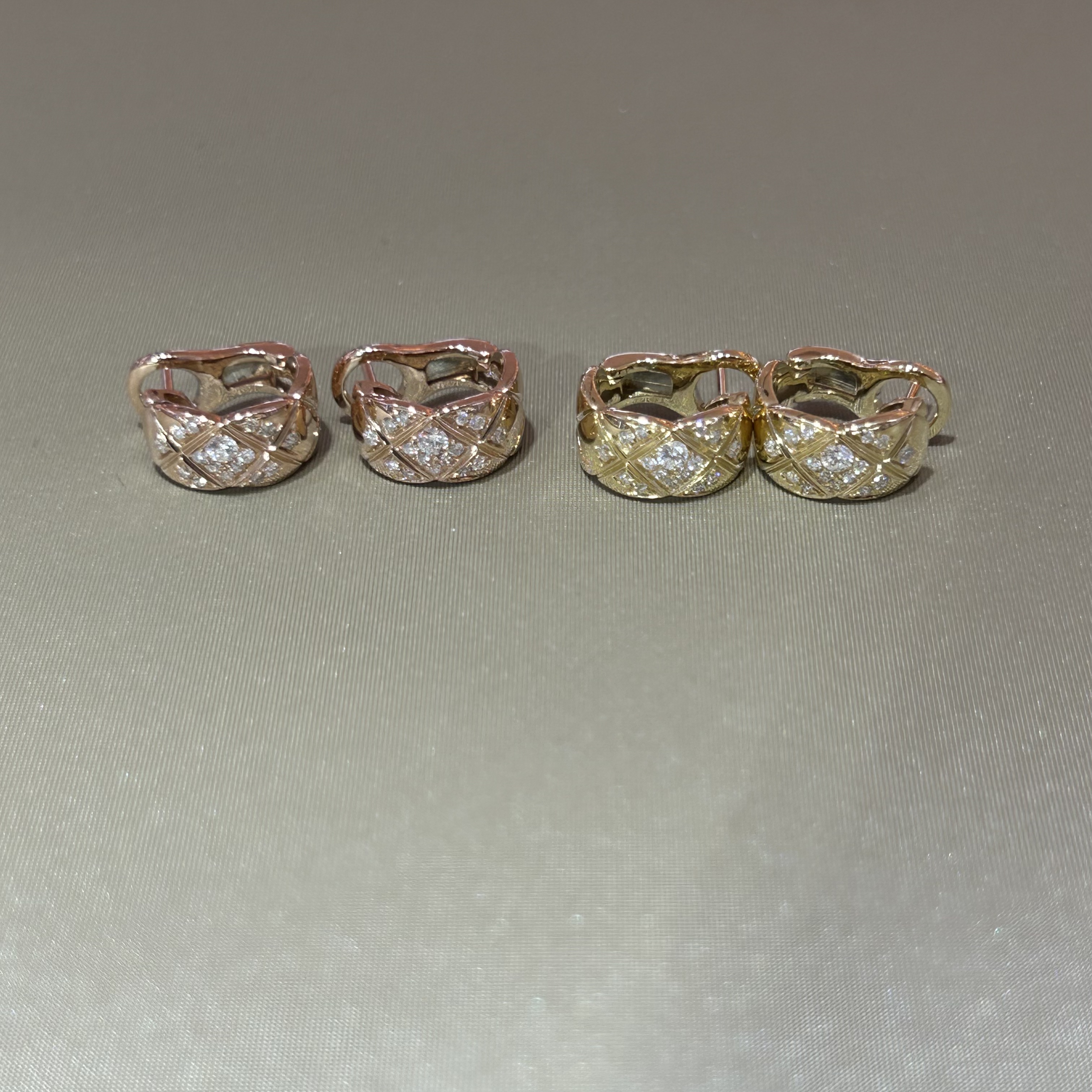 【金恒珠宝】18K金菱格钻石耳拍 重金精工版