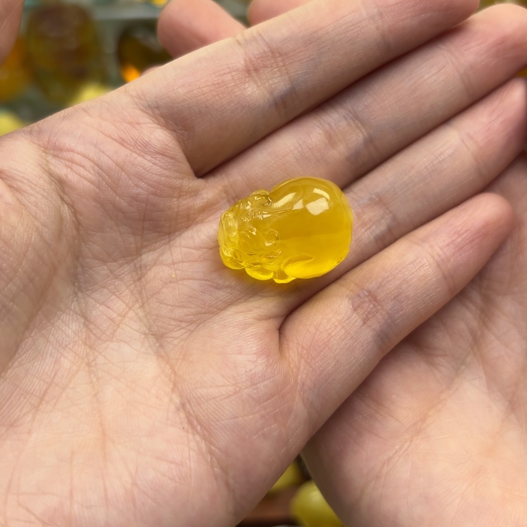 裸石蜜蜡未镶嵌蜜蜡吊坠打孔不退不换