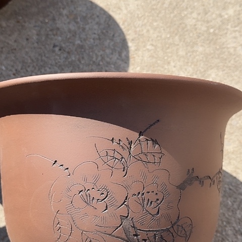 紫砂宜兴紫砂花盆30平角金钟