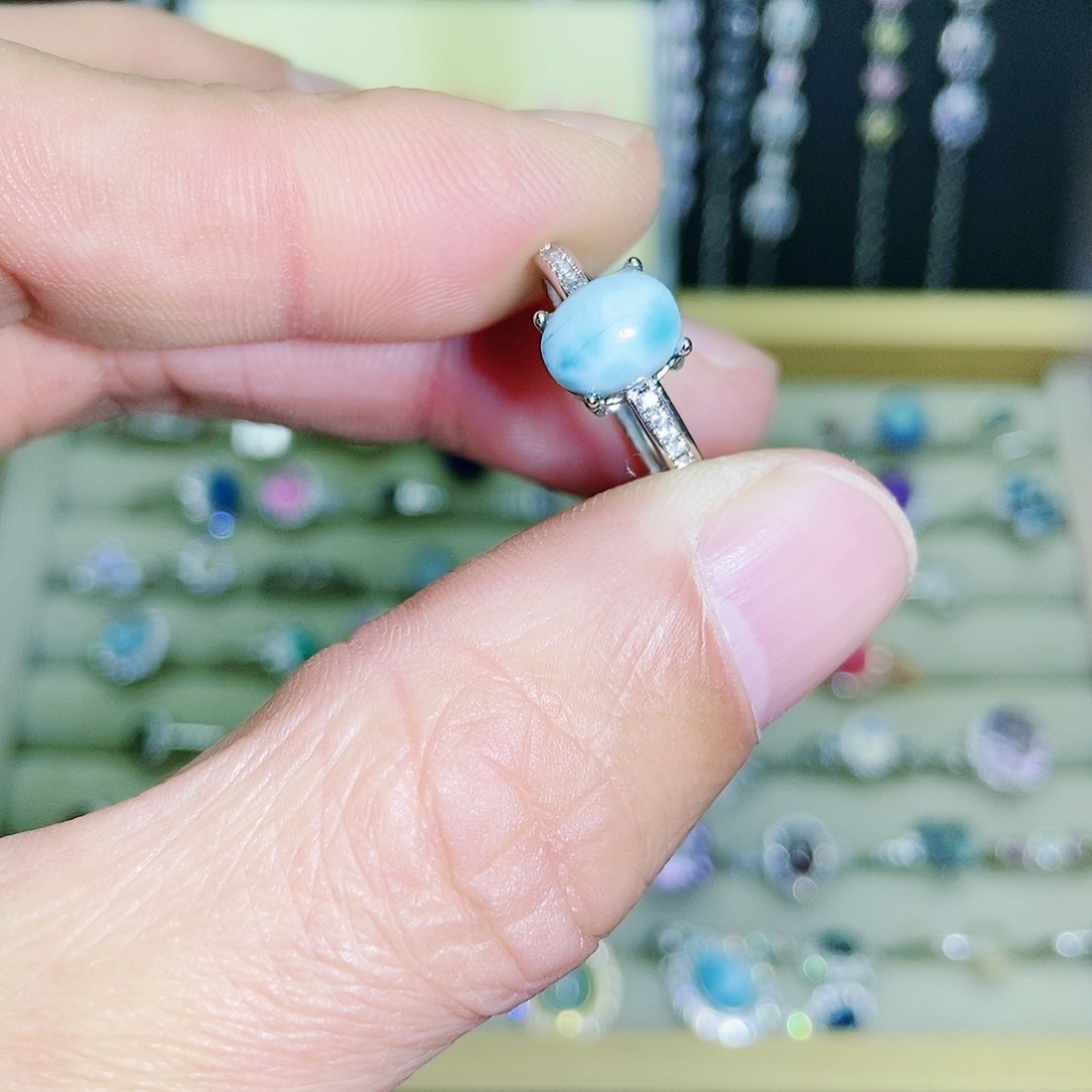 【闪购商品】未镶嵌针钠钙石（海纹石）戒指