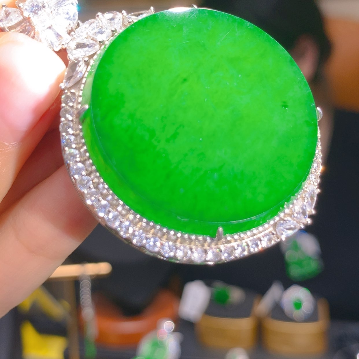 【闪购商品】翡翠颈饰银S925镶嵌4柒姐