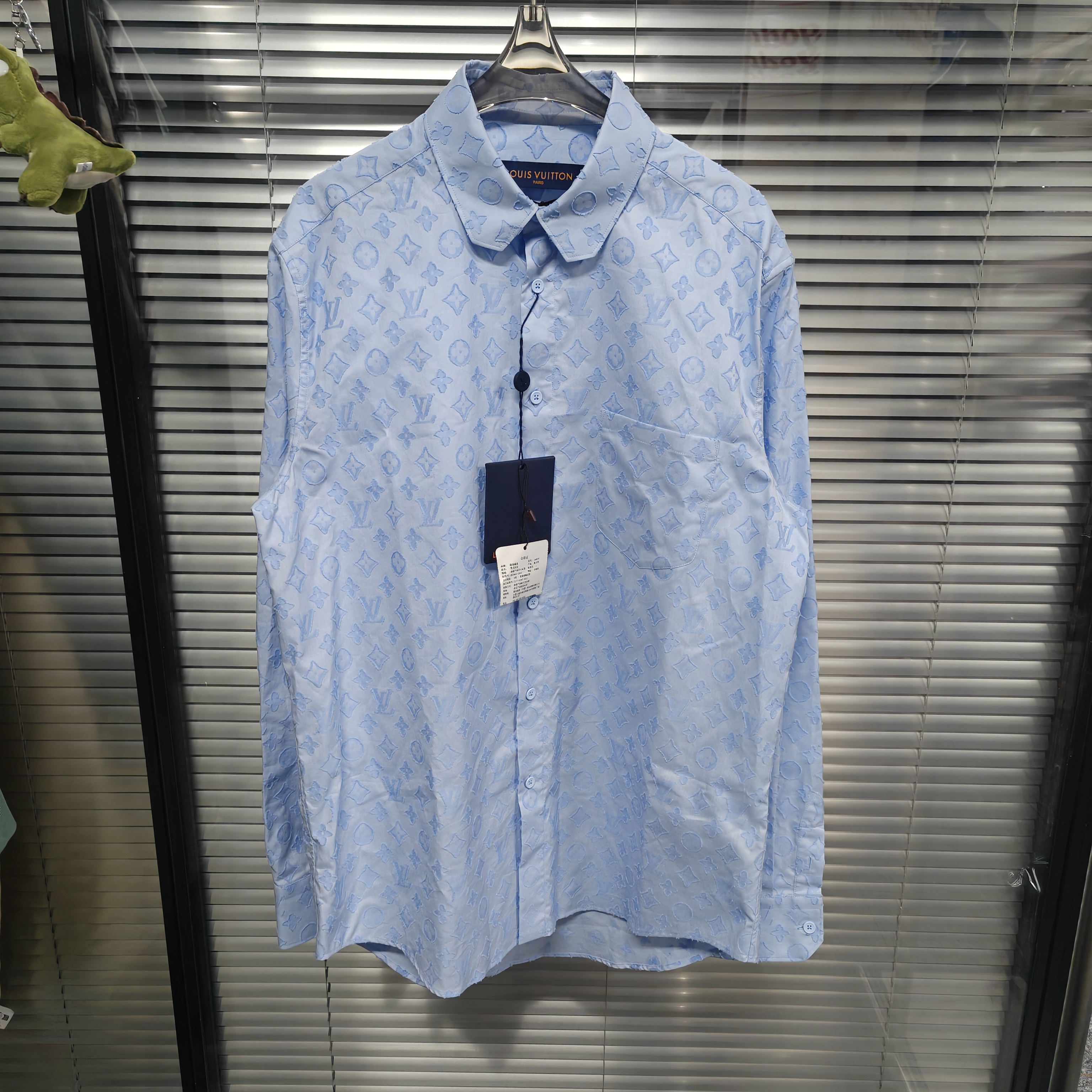 未使用 LouisVuitton/路易威登  lv蓝色满印衬衫/39码