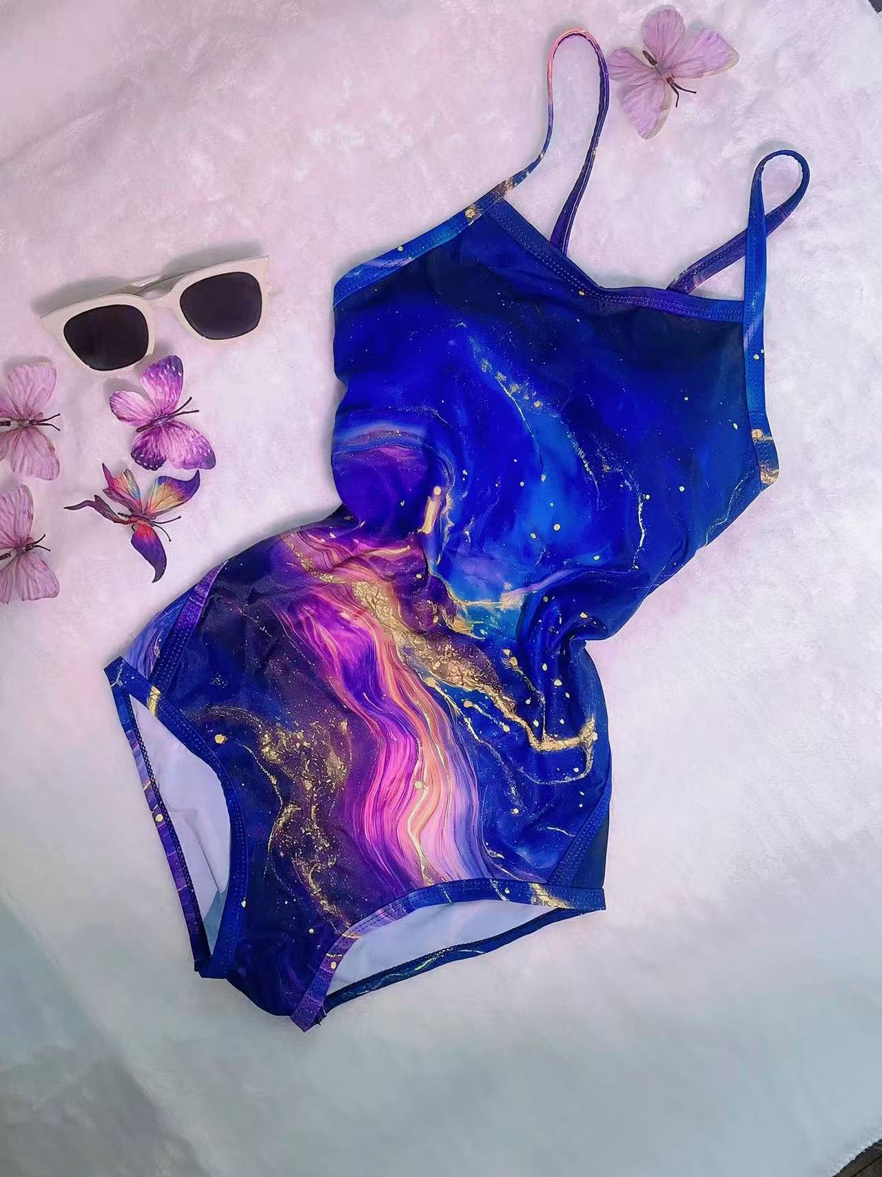 星河三角连体竞速款泳衣