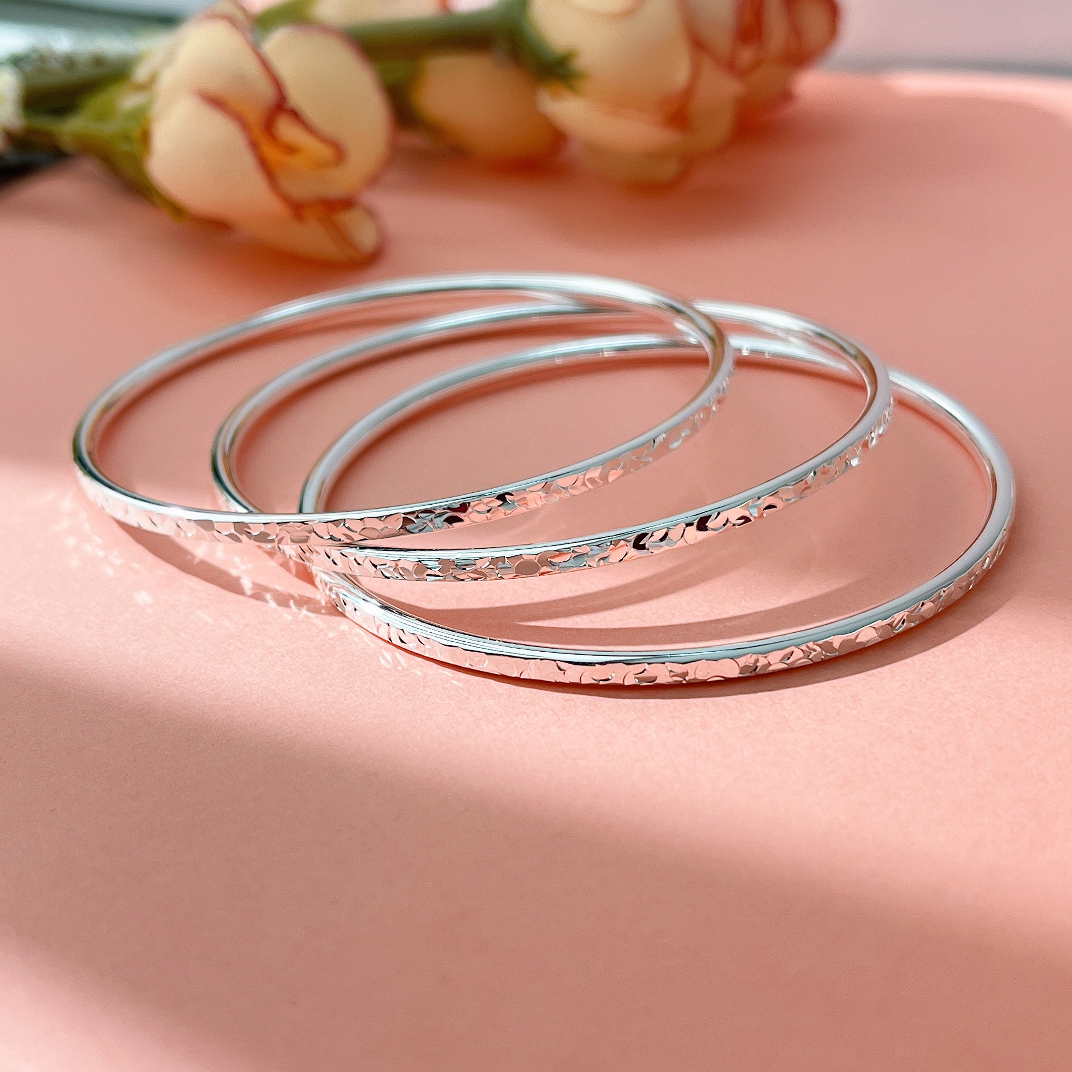 足银手镯 足银999.9碎冰冰三生三世闭口手镯